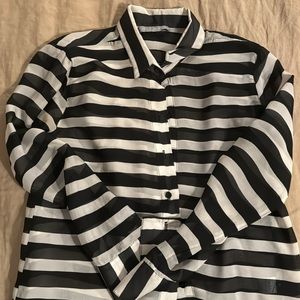 Super Cute and Semi Sheer Striped Blouse
